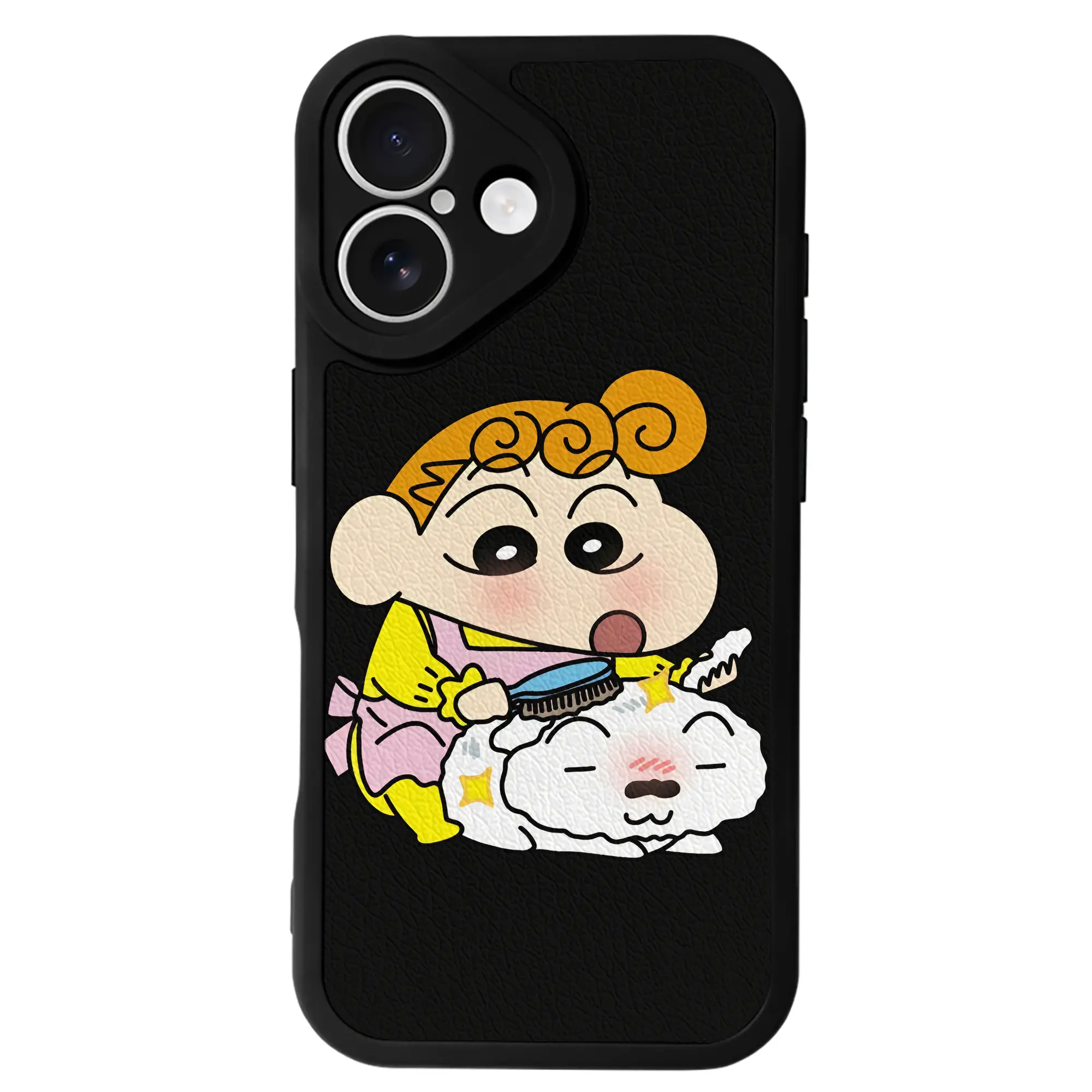 クレヨンしんちゃん グッズ 野原 ひまわり - IPhone 16シリーズ対応 ・ シリコンスマホケース ・ レザー調 ・ 高精度フィット ・ 耐衝撃 ・ ワイヤレス充電対応 ・ 精密カット